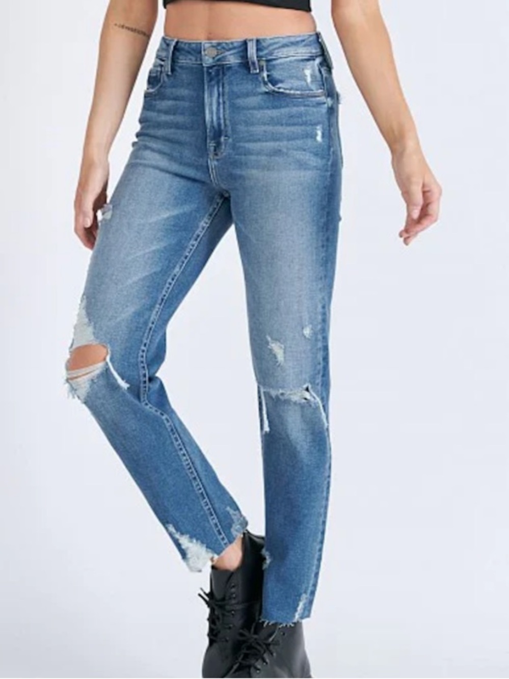 Hidden Jeans Women’s 29 Dark Wash High Waist Distressed Denim